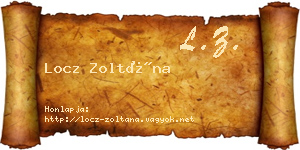 Locz Zoltána névjegykártya